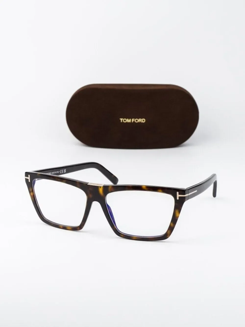 Tom Ford Women Eyeglasses Havana Cat Eye FT5912-B 052 NEW AUTHENTIC
